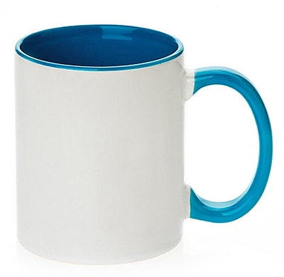 Ceramic mug 11oz LIGHT BLUE inner