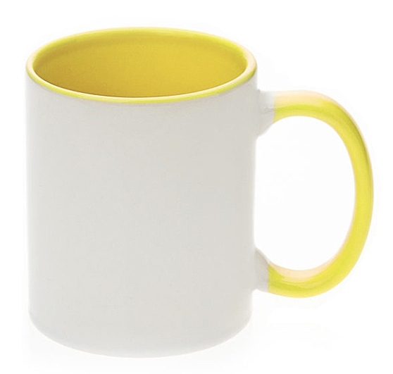 Ceramic mug 11oz YELLOW inner