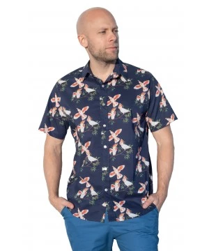 Major Mitchells Cockatoo Midnight Blue Shirt - Ozzie Mens Short Sleeve Shirt