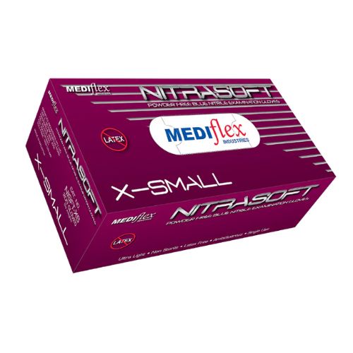 Mediflex Nitrasoft Powder Free Nitrile Gloves Pack Of 200 Mediflex Nitrasoft Powder Free Nitrile Gloves Pack Of 200