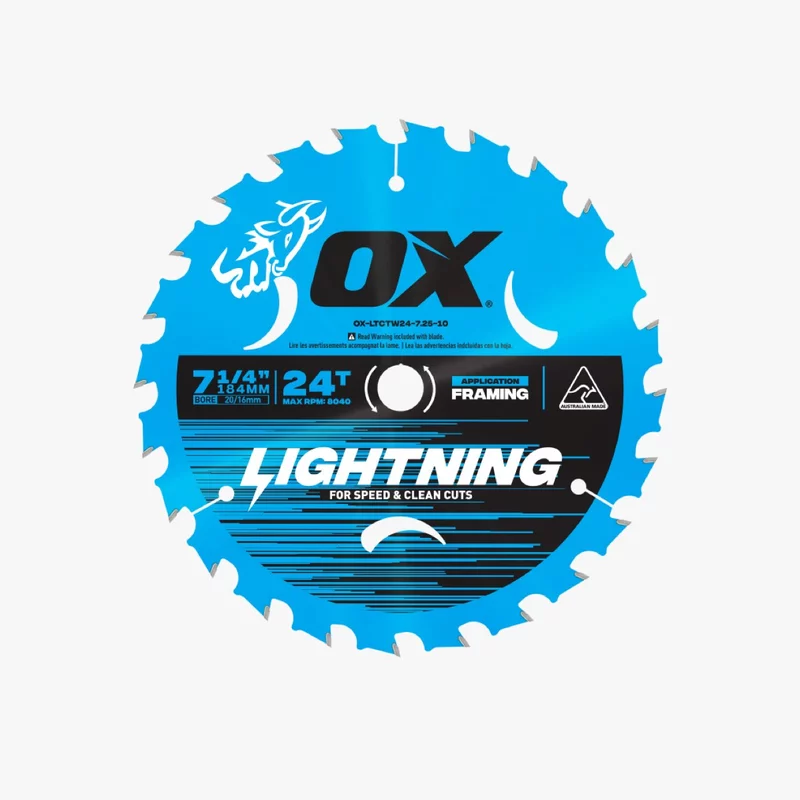 OX Pro Lightning 184mm (7-1/4-Inch) 24-Tooth Circular Saw Blade