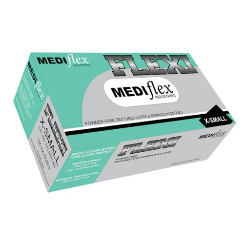 Mediflex Flexi Powder Free Latex Gloves Pack Of 100 Mediflex Flexi Powder Free Latex Gloves Pack Of 100