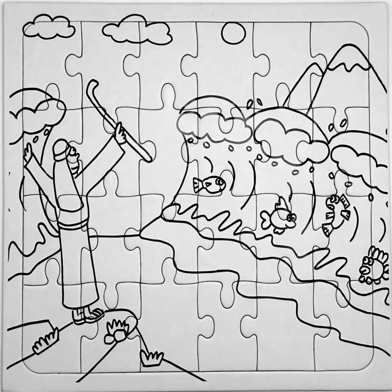 Passover Moses Parting the Red Sea Colouring-In Puzzle – 24 Pieces Passover Moses Parting the Red Sea Colouring-In Puzzle – 24 Pieces