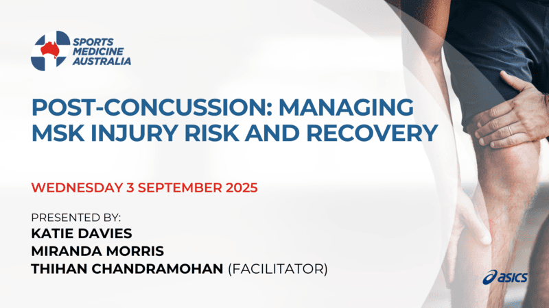 WEBINAR: Post-concussion managing MSK injury risk and recovery