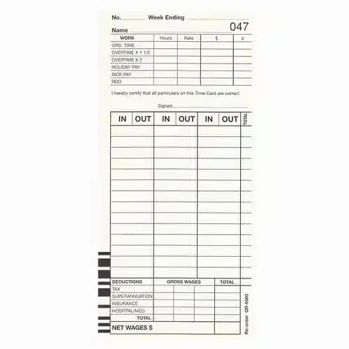 TLM QR-6560 Time Card