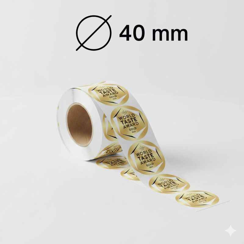 Official 2025 Medal Stickers – 40 mm (roll of 1,000)