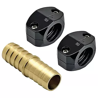 UNDERHILL 2 HOSE CLAMPS WITH COUPLING MENDER - 5/8IN