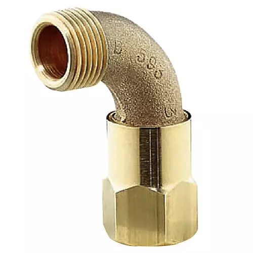 Brass Swivel Elbow - 1 in FPT X 1 in GHT