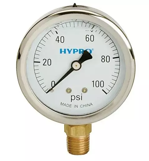HYPRO PRESSURE GAUGE - 0-100 PSI