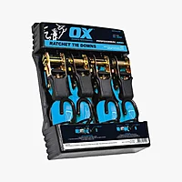 OX Trade Ratchet Tie Downs – 25mm x 4m | 4 Pack