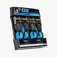 OX Trade Ratchet Tie Downs – 25mm x 4m | 4 Pack