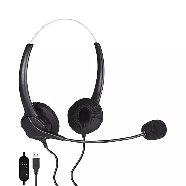 Shintaro Stereo USB Headset with Noise Cancelling Microphone (SH-127) - Adjustable, Lightweight, In-line Control - USB 2.0/3.0/3.1 Compatible