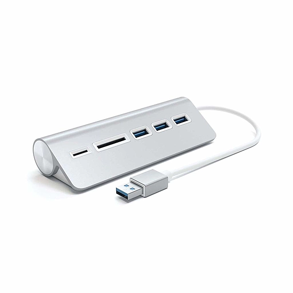 Satechi 3-Port USB 3.0 Hub + Card Reader Silver