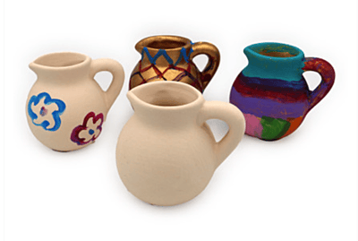 Ceramic 2.5" tall Oil Jug for Decoration - Single arts and craft item sold in bulk
