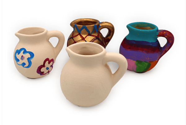 Ceramic 2.5" tall Oil Jug for Decoration - Single arts and craft item sold in bulk Ceramic 2.5" tall Oil Jug for Decoration - Single arts and craft item sold in bulk