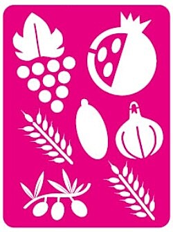 Shavuot 7 Species Stencil