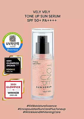 Applying Tone‑Up Sun Serum – radiant skin protection and tone correction