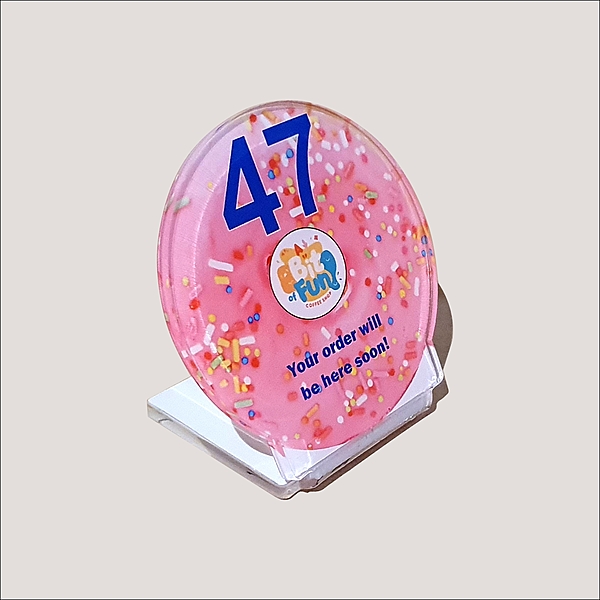 Table Number 'Pink Donut'