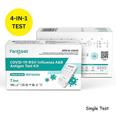 Single Fanttest COVID-19/RSV/FLU A&B Antigen Combo Rapid Test Kit (4 in 1)
