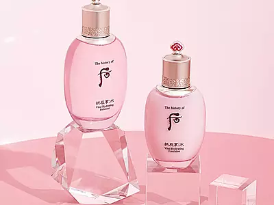 Korean herbal skincare set featuring toner, emulsion, and cream