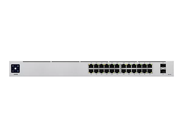 Ubiquiti UniFi 24 port Managed Gigabit Switch - 16x PoE+ Ports, 8x Gigabit Ethernet Ports, with 2xSFP - 120W - Touch Display - Fanless - GEN2