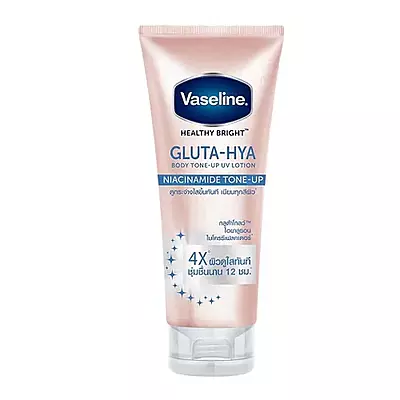 Vaseline Healthy Bright Gluta‑Hya Body Tone‑Up UV Lotion bottle — brightening UV lotion