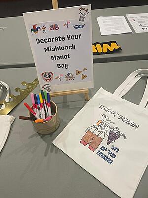 Purim Clown Tote Bag - Mishloach Manot Bag for Decorating