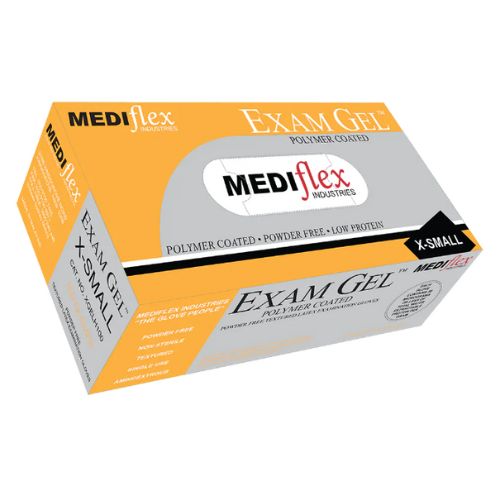 Mediflex Exam Gel Powder Free Latex Gloves Pack Of 100 Mediflex Exam Gel Powder Free Latex Gloves Pack Of 100