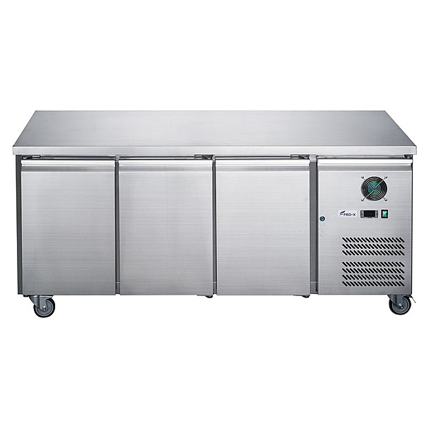 FED-X S/S Three Door Bench Freezer - XUB6F18S3V