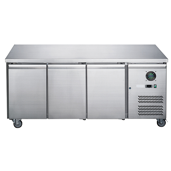 FED-X Stainless Steel Three Door Bench Freezer - XUB7F18S3V