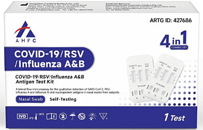 Single AHPC COVID-19/RSV//FLU A&B Antigen Combo Rapid Test Kit (4 in 1)