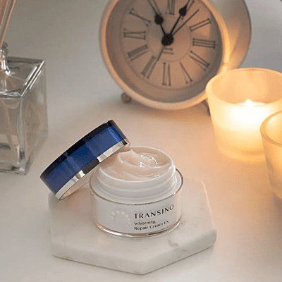 Transino Whitening Repair Cream EX tube / jar — Japanese gel‑cream night brightener