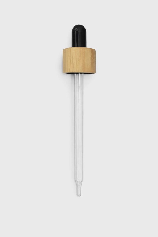 Bamboo Dropper for 50ml Euro Bottle - Black Rubber