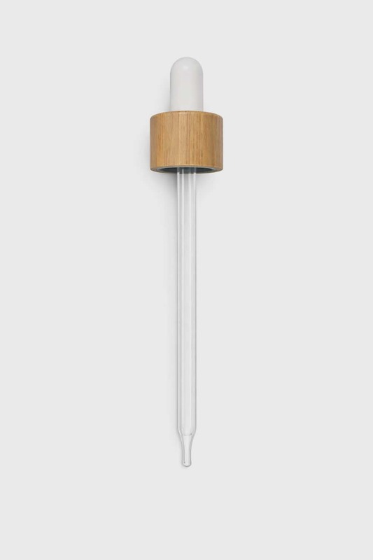 Bamboo Dropper for 100ml Euro Bottle - White Rubber
