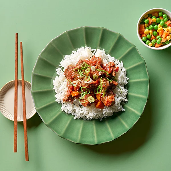 Vietnamese Beef Stew, Rice Bò Kho, Mixed Vegetables