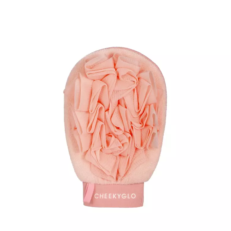 CHEEKYGLO Exfoliating Loofah Glove for gentle body exfoliation