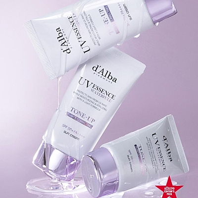 DALBA WATERFULL UV ESSENCE TONE UP SUN CREAM PURPLE CORRECTING SPF 50+