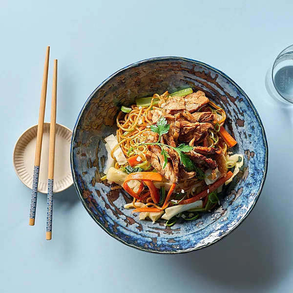 Vietnamese Egg Noodle, Chicken, Cabbage And Vegetable