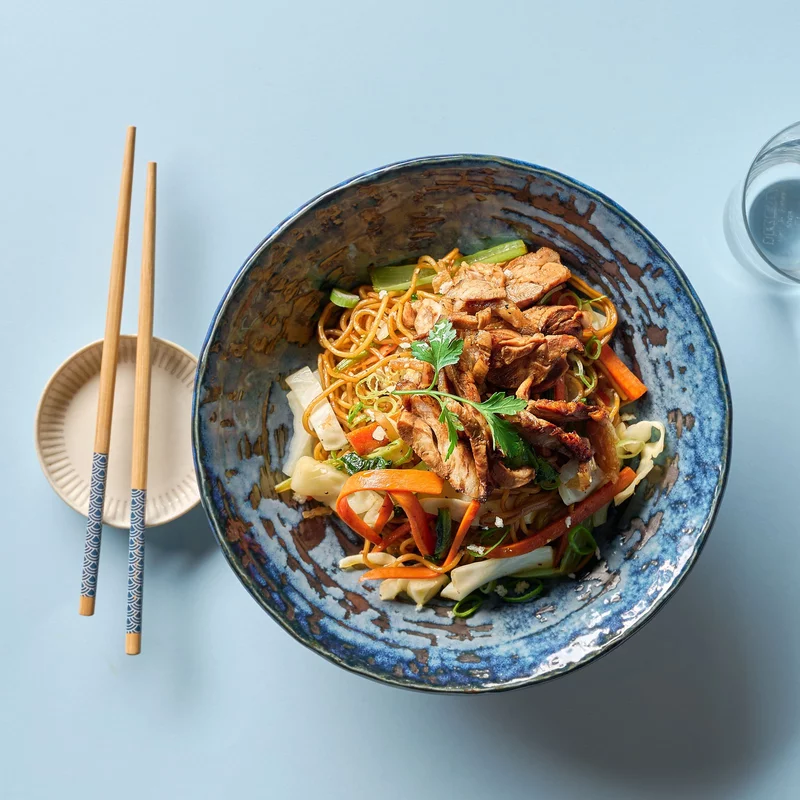 Vietnamese Egg Noodle, Chicken, Cabbage And Vegetable