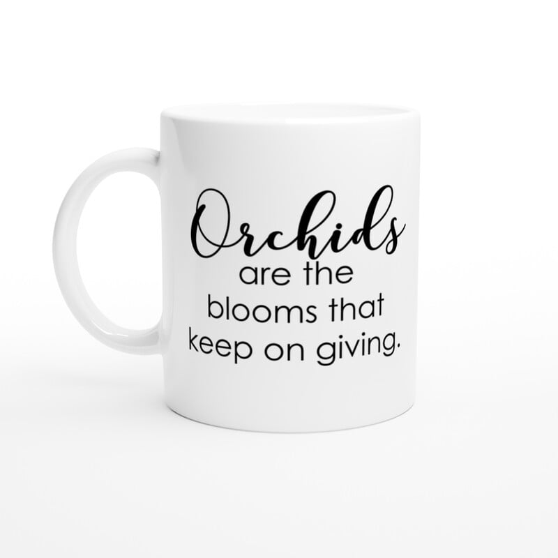 Keep On Giving Orchid Black Coffee Mug