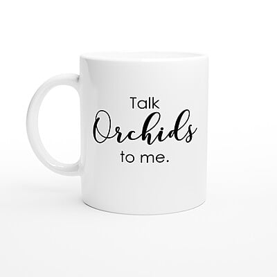 Talk Orchids To Me Black Coffee Mug Talk Orchids To Me Black Coffee Mug