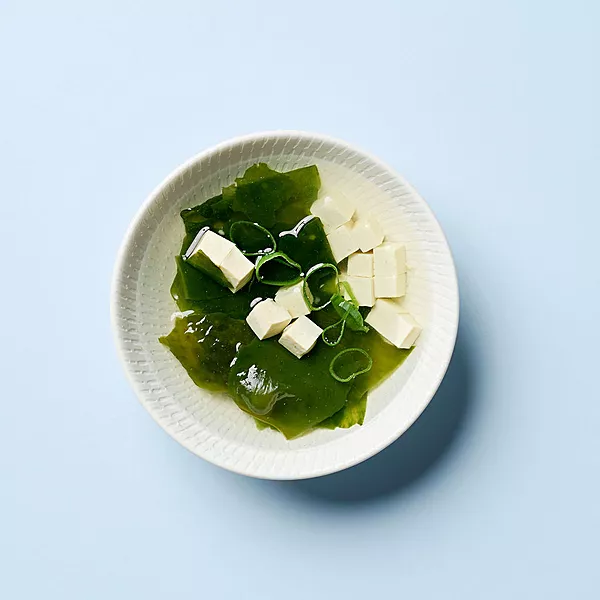Vietnamese Seaweed, Silken Tofu, Spring Onion Broth