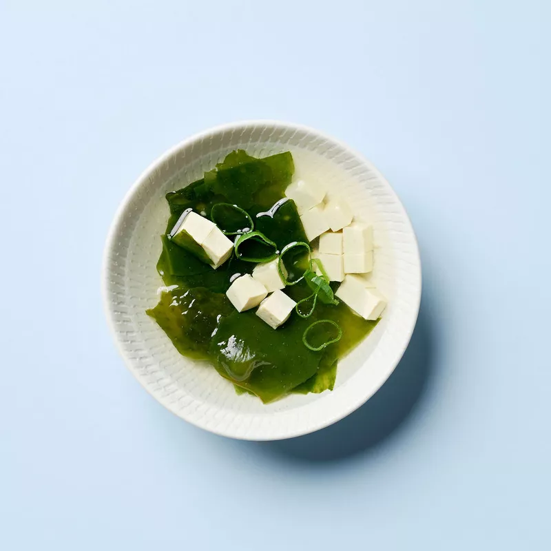 Vietnamese Seaweed, Silken Tofu, Spring Onion Broth