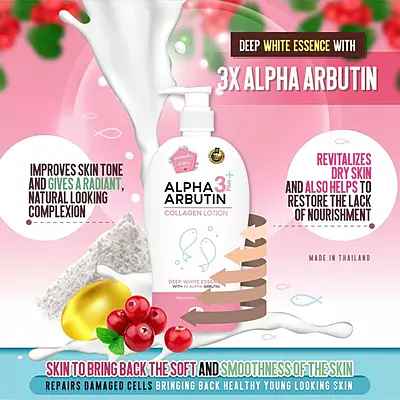 Smooth, creamy texture of Alpha Arbutin 3 Plus Collagen Body Lotion