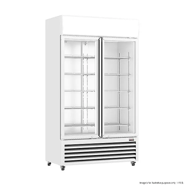 Thermaster Colourbond Upright Beverage Fridge 2 Doors White LG-1000P