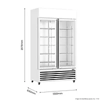 Thermaster Large Two Glass Door Colourbond Upright Drink Fridge LG-1200P