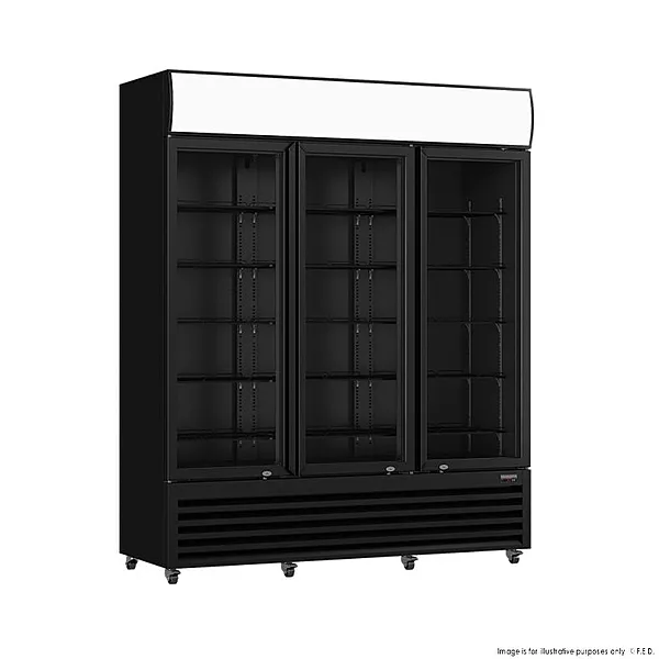 Thermaster Three Glass Door Colourbond Upright Drink Fridge LG-1203BP