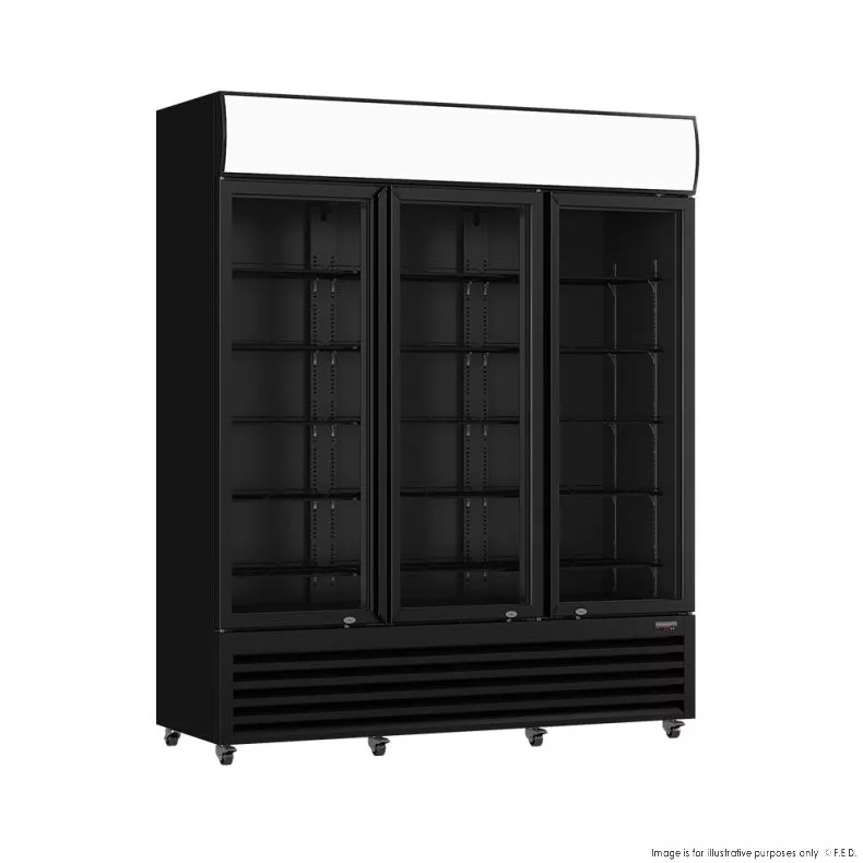 Thermaster Three Glass Door Colourbond Upright Drink Fridge LG-1203BP