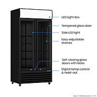 Thermaster Double Glass Door Colourbond Upright Drink Fridge LG-580BP