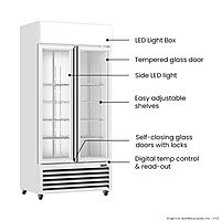 Thermaster Double Glass Door Colourbond Upright Drink Fridge LG-580P